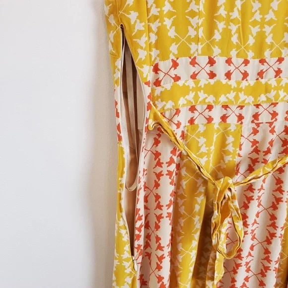 Anthropologie Hummingbird Silk Maxi Dress Charlotte By Charlotte Taylor - Picture 6 of 9